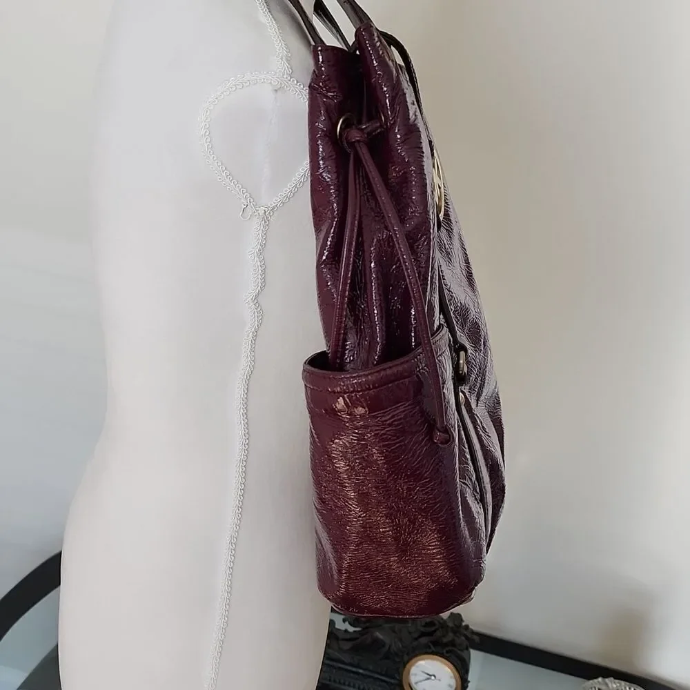 Michael Kors Burgundy Patent Leather Shoulder Bag